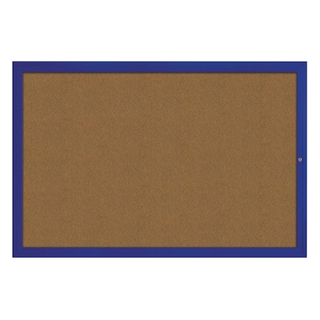 United Visual Products Hinge-less Radius Corkboard, 24"x36", Satin Alum Frame/Rubber UVEB2436R-SATIN-RUBBER